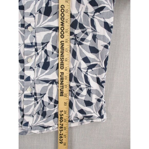 Michael Kors Mens Slim Fit Short Sleeve Leaf Print Button-Down Shirt M - Picture 5 of 8
